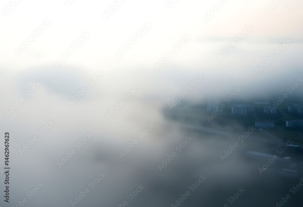 Obraz premium view of a city in the clouds from a plane