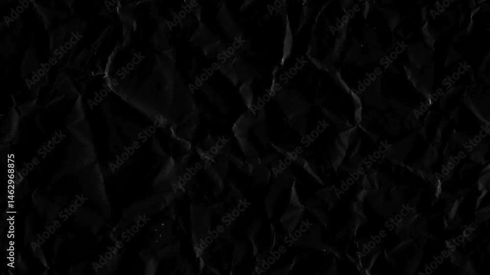 unfolding black crumpled paper animation