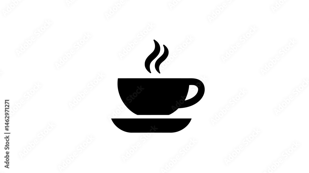 Obraz premium Coffee shop logo simple silhouette vector isolated on white background - 
