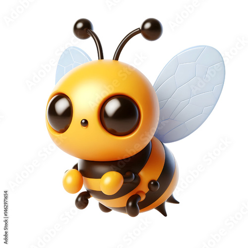 Cute 3d bee isolated on white background