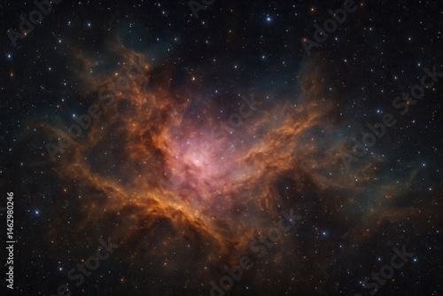 Obraz na płótnie Omega Nebula glowing in the vastness of deep space with countless stars w salonie