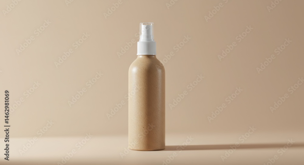 Spray Bottle Mockup on Beige Background Spray Bottle Mockup on Beige Background