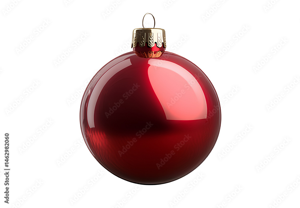 Red Christmas ornament isolated on a transparent background, PNG Red Christmas ornament isolated on a transparent background, PNG