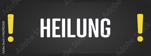 Slika na platnu Heilung (cure) - A blackboard illustration with white text.