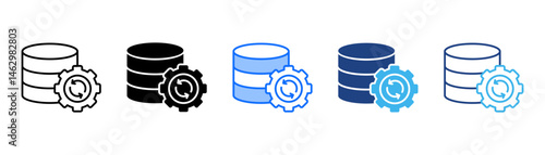 Database Icon Set With Multiple Style Collection 