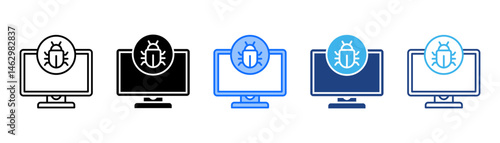 Virus Icon Set With Multiple Style Collection 