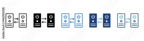 Peer To Peer Icon Set With Multiple Style Collection 