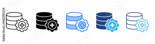 Add Database Icon Set With Multiple Style Collection 