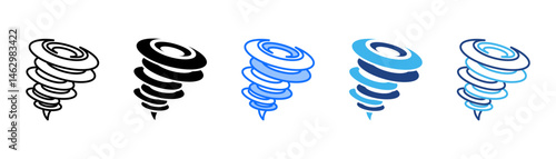 Hurricane Icon Set With Multiple Style Collection 