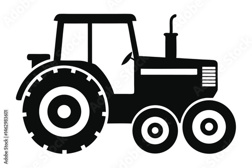 Black tractor icon shows a vehicle with cabin, wheel, and exhaust pipe silhouette
