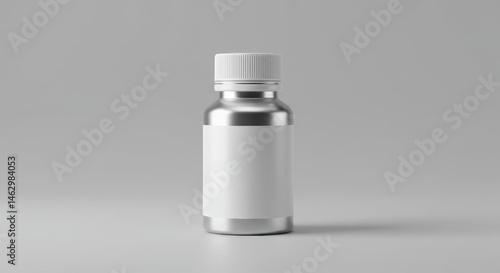 Metal Bottle with White Label and Lid