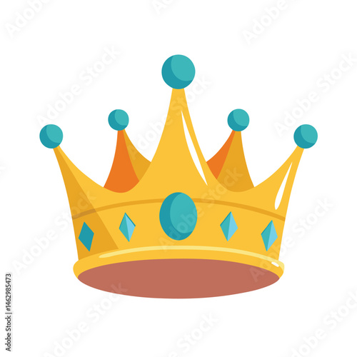 Crown isolated on white background vector art illustration