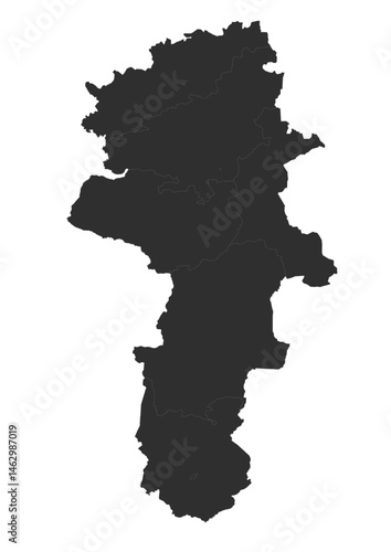 black and white vector map of the city of Coimbatore, India.