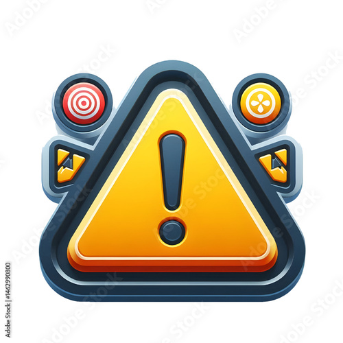 Warning sign PNG icon 3d isolated on white background alert danger 