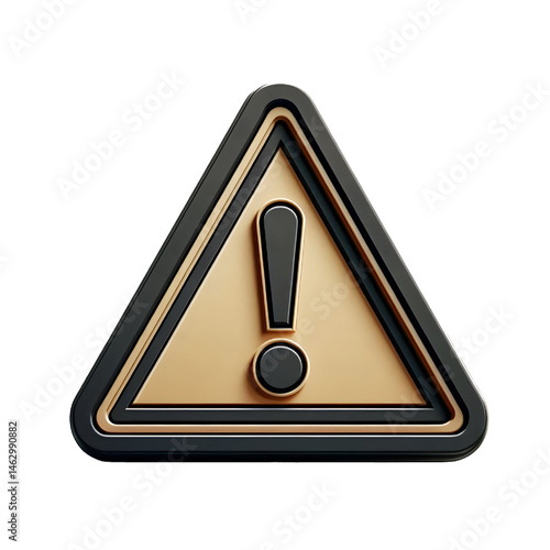 Warning sign PNG icon 3d isolated on white background alert danger 