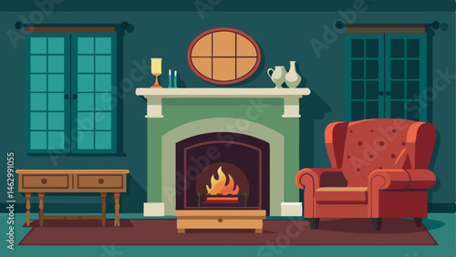 A refined sitting room with a Chesterfield sofa a leather armchair and a fireplace with a marble mantle.