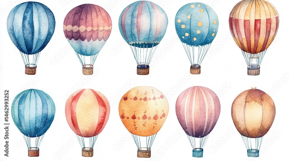 Obraz premium Vibrant Watercolor Illustration Set for Hot Summer Designs