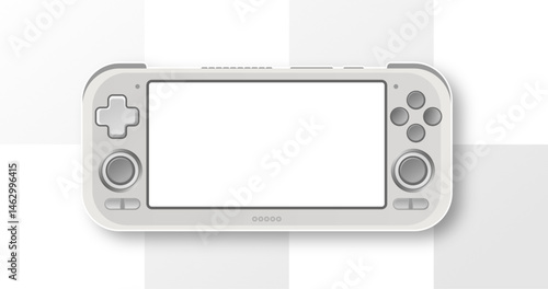 white screen portable game console background illustration