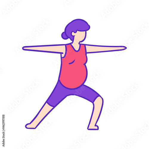 Hand Drawn Pregnancy Yoga Workout Illustration