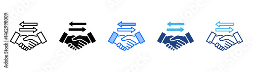 Trade Icon Set With Multiple Style Collection 