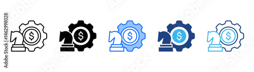 Strategic Icon Set With Multiple Style Collection 