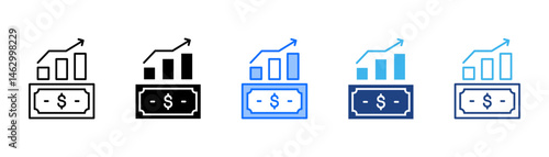 Financial Profit Icon Set With Multiple Style Collection 