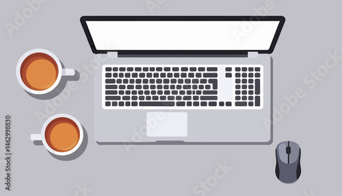 Workspace_Essentials_Laptop_Tea_and_Mouse_Minimalist_Desk_Setup_for_Productivity_Remote_Work_Lifestyle_Online_Business_Creative_Work_Home_Office_Inspiration