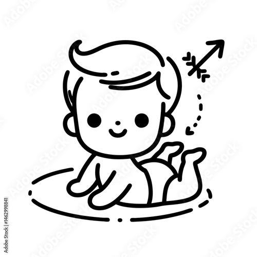 Adorable Baby Boy Illustration: A Cute and Charming Design