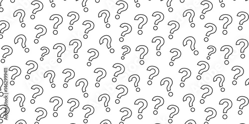 Question mark black and white seamless pattern. Seamless flat question mark sign background or pattern transparent png
