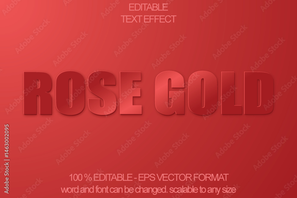 Fototapeta premium Rose gold text effect, editable text effect