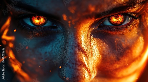 Fiery Woman's Face
