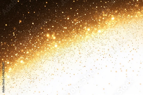 Obraz na płótnie Abstract golden glitter and sparkles scattered across a gradient background transitioning from dark to bright white, evoking a festive and magical atmosphere w salonie