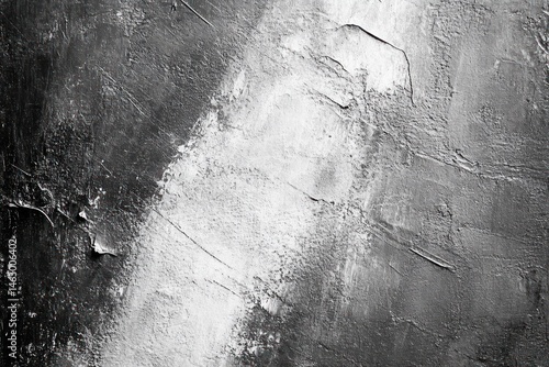 Obraz na płótnie rough textured concrete wall with dark gray and white uneven paint coatings and visible cracks and scratches w salonie