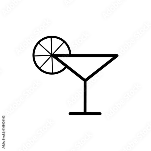 Elegant cocktail glass with a lemon slice decoration for summer gatherings and celebrations