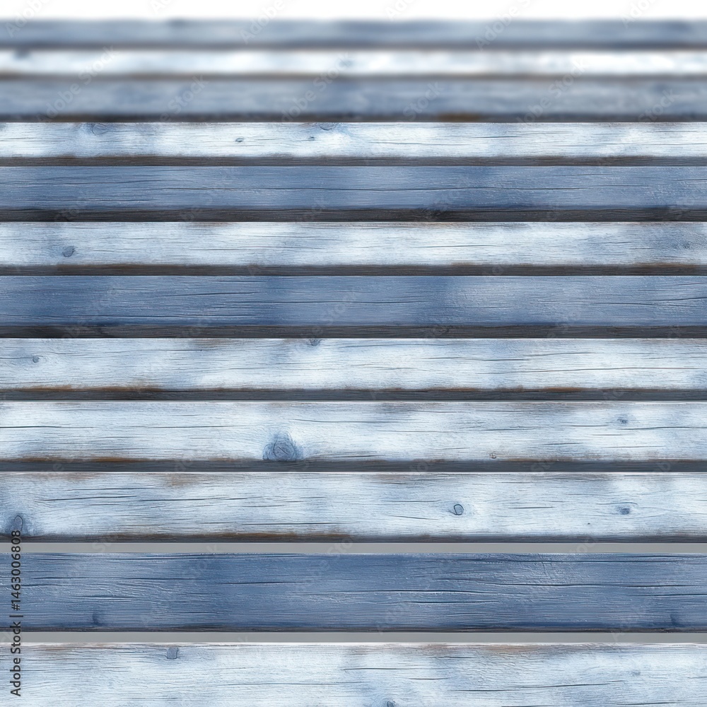 Close-up view of weathered wooden planks arranged horizontally with visible grain, knots, and faded paint creating a rustic and textured surface