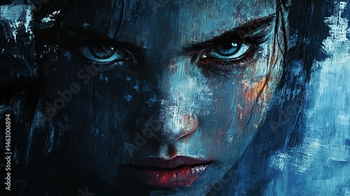 Intense female warrior portrait