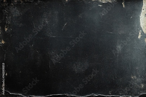 Obraz na płótnie Close-up of a dark aged textured surface with cracks, peeling edges, and worn patches suggesting old painted or treated material w salonie