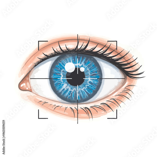 Human Iris Biometric Scanning Eye Recognition Technology
