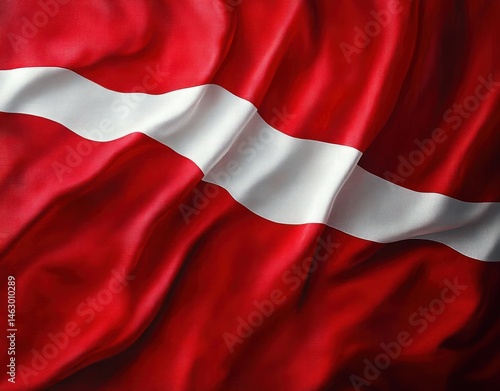 Obraz na płótnie Close-up of red and white striped fabric with soft folds and texture creating a dynamic flowing effect w salonie