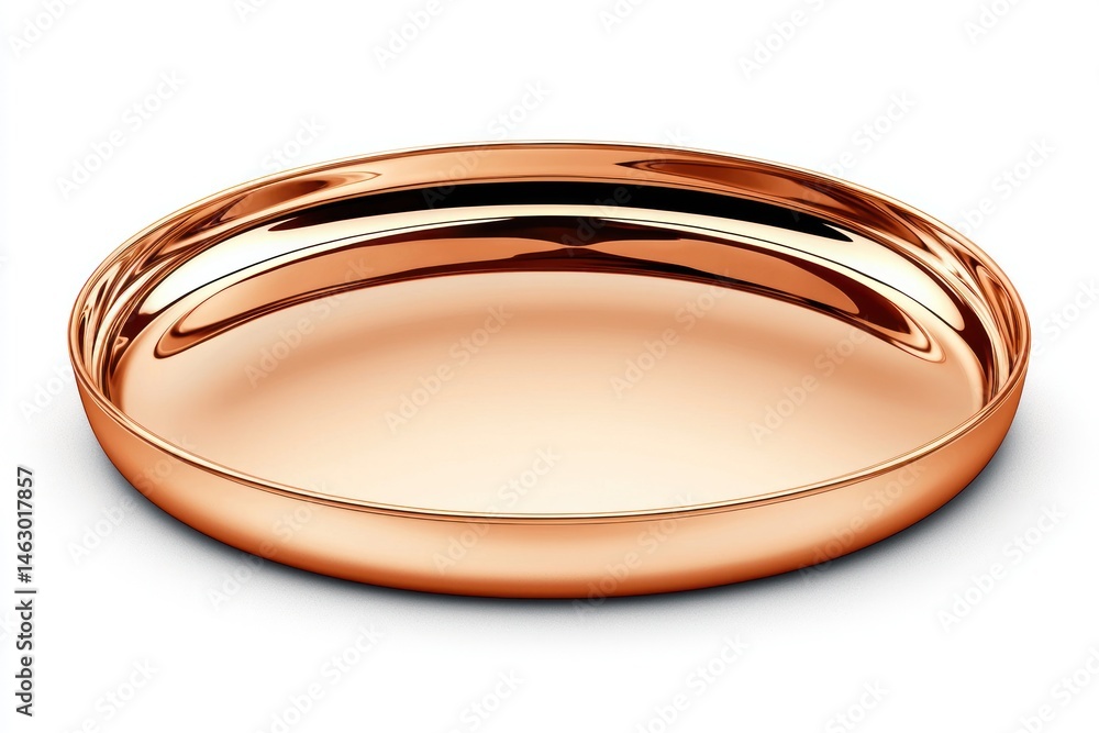 Shiny Copper Serving Tray Clean Studio Shot Isolated on White Shiny Copper Serving Tray Clean Studio Shot Isolated on White
