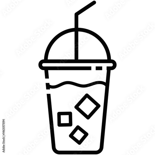 cold beverage take out, coke with ice cubes on cup take away 