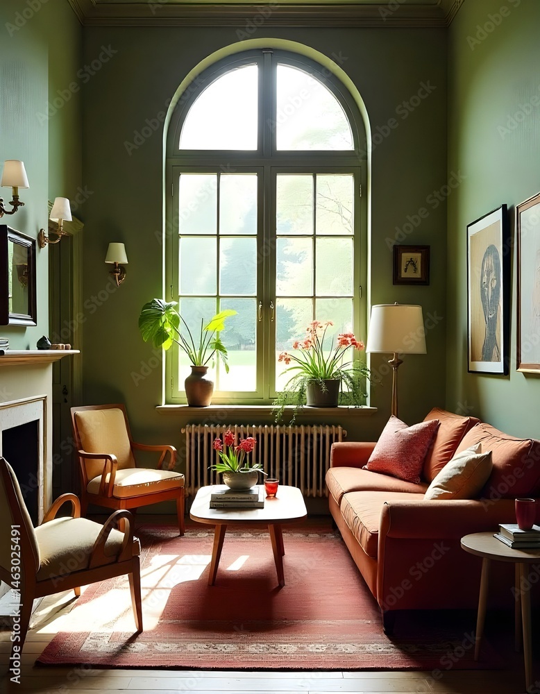 Fototapeta premium A small vibrant living room