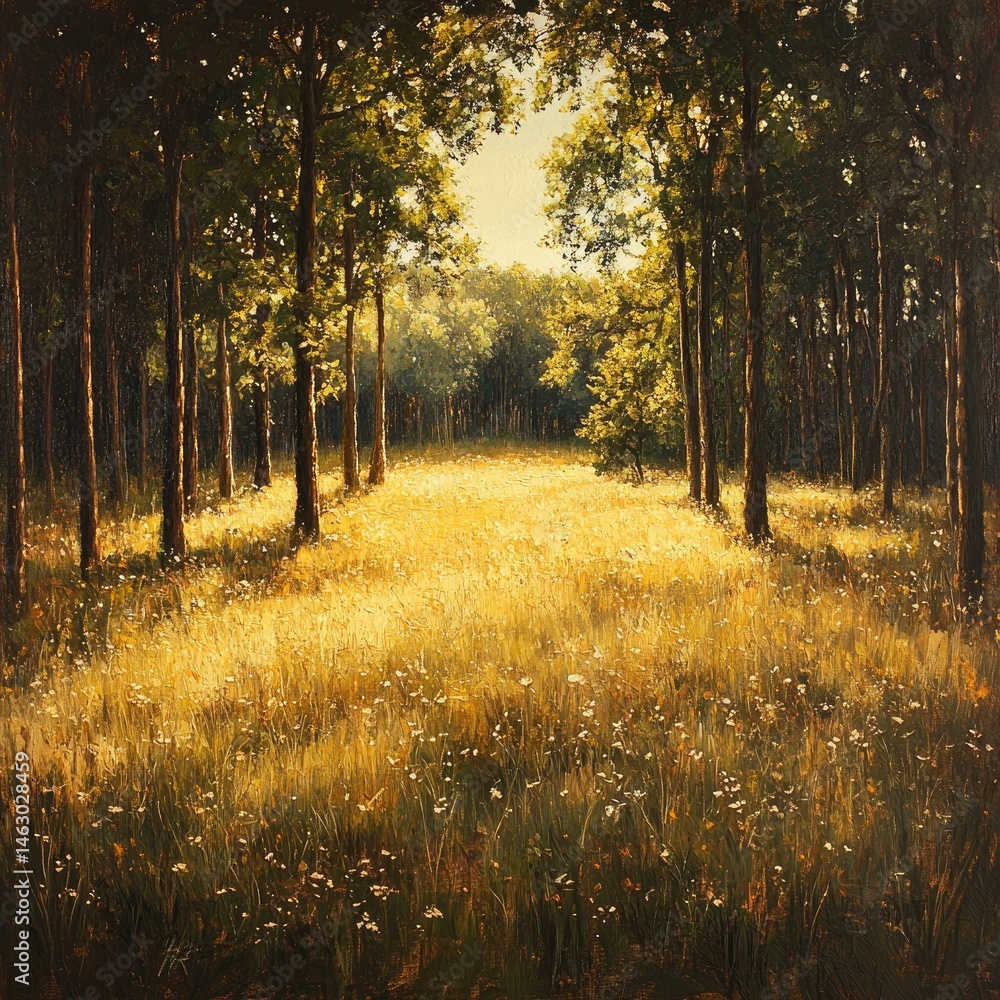 Obraz premium Sunlit Forest Path (1)