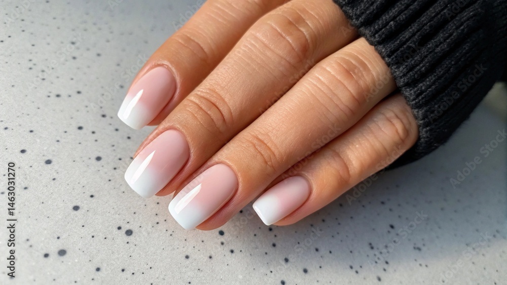 A hand showcasing a classic French polish with a white tip and natural base, highlighting beauty, precision, and the timeless style of this popular manicure technique on a textured background.
A hand showcasing a classic French polish with a white tip and natural base, highlighting beauty, precision, and the timeless style of this popular manicure technique on a textured background.