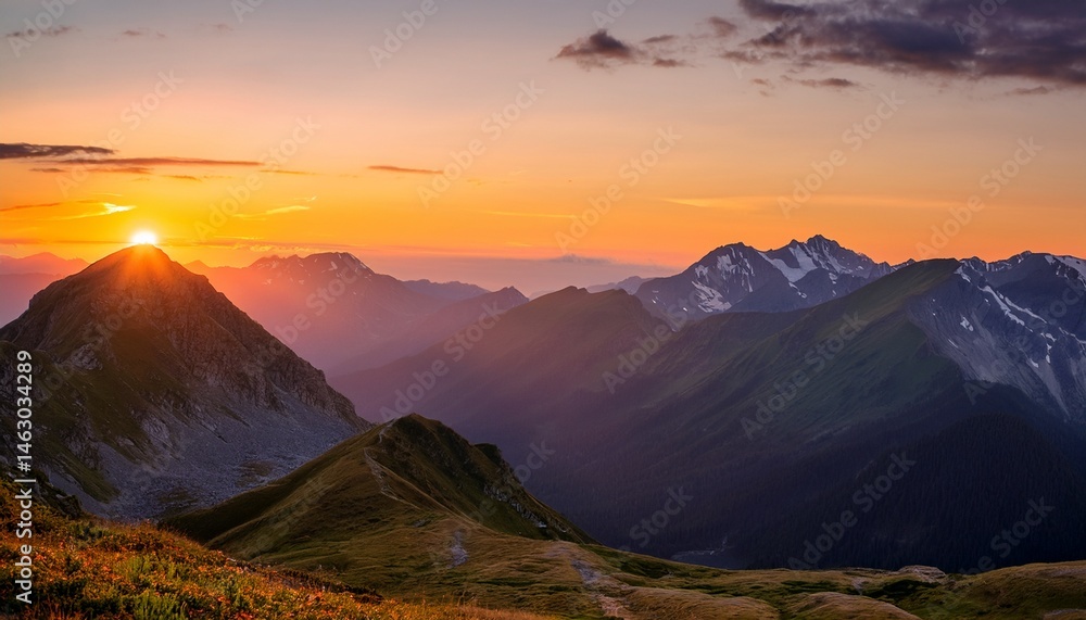 Fototapeta premium sunset in the mountains