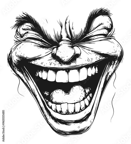 Grinning Joker Face Illustration for Creative Projects and Designs
