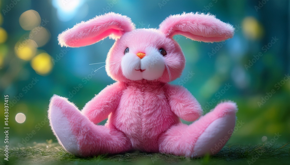 Fototapeta premium a pink stuffed animal rabbit