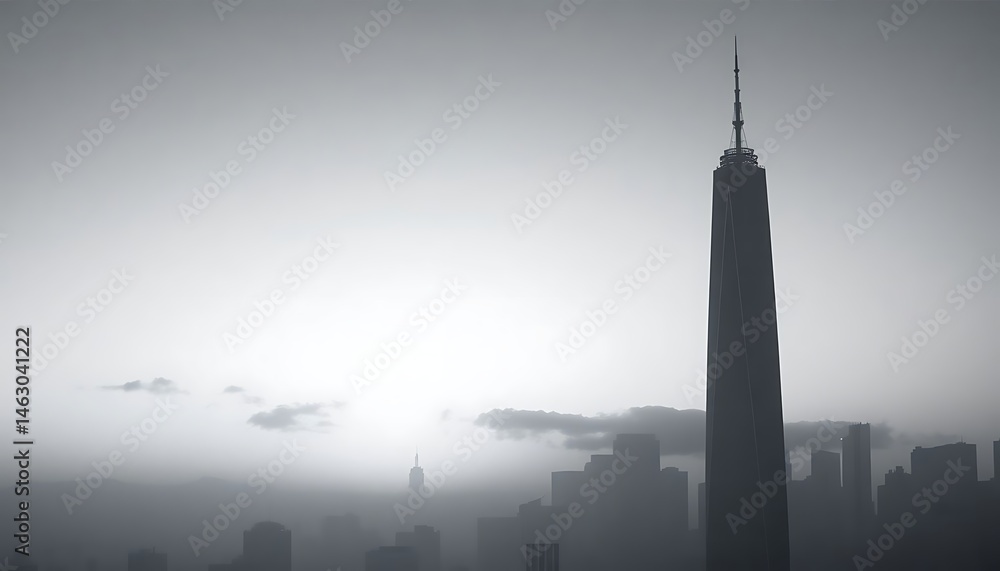 Obraz premium black and white photo of a very tall building