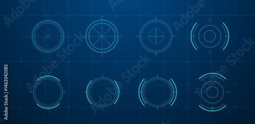 Futuristic target or aim pointers. Vector illustration