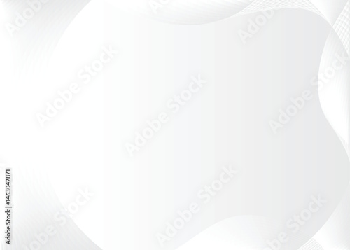 Abstract futuristic white and grey background with wave design luxury flowing lines. Elegant backdrop for poster, website, application, brochure, banner
